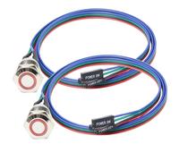 Châssis Commutateur Hôte Bouton Métallique,Ordinateur Hôte Commutateur Câble Boîtier PC Bouton D'alimentation LED Alimentation ATX Marche/Arrêt pour Bricolage Commutateur 60cm-2pcs(12mm)