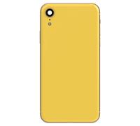 Clappio Châssis Complet pour iPhone XR Cadre central et Vitre arrière Jaune