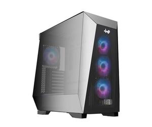 Châssis de Jeu InWin Prism Mid Tower - Prend en Charge ATX, Mini-ITX - Vue panoramique Ultra Large - Prend en Charge jusqu'à 435 mm - Comprend 4 Ventilateurs ARGB 120 mm pré-installés (IW-CS-PRISMBLK