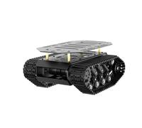 Châssis de Voiture à chenilles avec encodeur Moteur DC, Suspension Absorption des Chocs, Double Couche, Plate-Forme Mobile entièrement en métal pour Arduion RPi Jetson DIY Maker Smart Robot Car