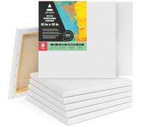 Châssis Entoilé â Peindre Arteza - 8 Toiles Coton de 10x10 Pouces (25.4x25.4 cm) | Idéal Peinture à Huile, Acrylique et Média d'Art Humide | Pour Artiste Professionnels et Amateurs