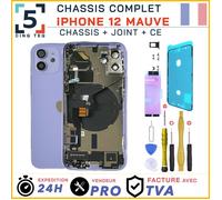 Chassis Premonte Remplacement iPhone 12 Violet Mauve Complet +Joint +NFC +Kit