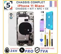 Chassis Prémonté Remplacement pour iPhone 11 Blanc Complet +Joint NFC +Kit