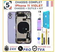 Chassis Prémonté Remplacement pour iPhone 11 Violet Mauve Complet Joint NFC +Kit