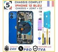 Chassis Premonte Remplacement pour iPhone 12 Bleu Complet +Joint +NFC +Kit
