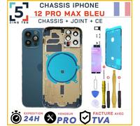Chassis Remplacement iPhone 12 Pro Max Bleu Pacifique Chassis Nu +Joint +Kit