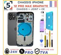 Chassis Remplacement iPhone 12 Pro Max Graphite Noir Chassis NU +Joint +Kit