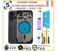 Chassis Remplacement iPhone 14 Pro Max Noir Sideral Chassis NU +Joint +Kit