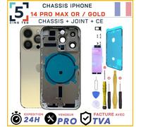 Chassis Remplacement iPhone 14 Pro Max Or Gold Chassis Nu +Joint +Kit