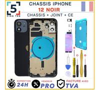 Chassis remplacement pour iPhone 12 Noir Chassis NU +Joint +Kit