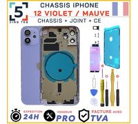 Chassis remplacement pour iPhone 12 Violet Mauve Chassis NU +Joint +Kit