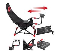 Chassis Simulateur de Course Pliable avec Siège Compatible Logitech Thrustmaster Fanatec Moza Support Volant Réglable 118x55cm