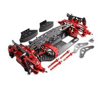 Châssis Voitures RC pour Tamiya pour TT01 1/10 Cadre en Aluminium Carbone pour Composant De Châssis RC pour Accessoires De Mise À Niveau De Voiture De Course(Red)