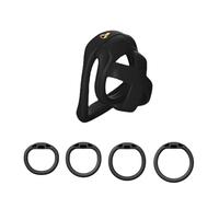 Chastity Cage hommes avec 4 cockrings Ceinture de chasteté respirante SM sextoys avec cylindre encastré et 2 clés Set cage à pénis (Black,S)