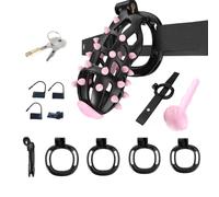 Chastity Cage Spikes Cage De Chasteté Avec Ceinture Cage De Chastete,black-XL