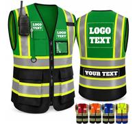 Chasuble Personnalisable Gilet de sécurité personnalisé avec logo | Uniforme de sécurité haute visibilité personnalisé avec poches et fermeture éclair pour hommes et femmes