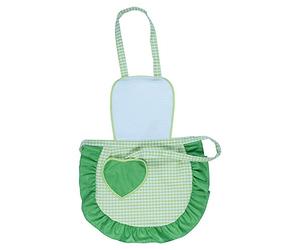 Chasuble Romeo cm.39 x 50 C/Bavette en Etamine à broder - avec pochette en forme de cœur - Uni : Rose/Orange/jaune/vert pomme/turquoise/rouge Vert pomme