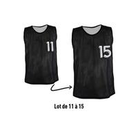 Chasubles réversibles numérotées (N° 11 à 15) Sporti (x5) Noir M