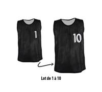 Chasubles réversibles numérotées Sporti N° 1 - 10 (x10) Noir XL