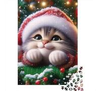 Chat 1000 Morceaux Papier Écologique Poupette de Noël Casse-tête Entraînement Cérébral Facile Nettoyer Loisirs À La Maison Divertissement Weekend 38x26cm/1000pcs