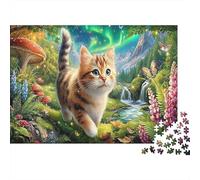 Chat 1000 Pièces PuzzleChaton forêt Aurora pour Adultes De Jeu pour Adultes Parfaitpourla Détente Décorationde La Maison 38x26cm/1000pcs