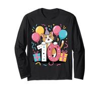 Chat 10e anniversaire pour garçon fille 10 ans dixième dix chat Manche Longue