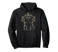 Chat 3 têtes Cerberus Gothic Moon Halloween Sweat à Capuche