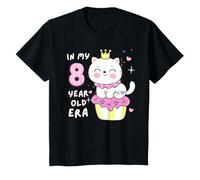 Chat 8ème anniversaire In My 8 Year Old Era mignon et amusant animal chaton T-Shirt