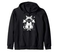 Chat à 3 têtes Vintage Grunge Alt Années 90 Halloween Goth Horror Sweat à Capuche