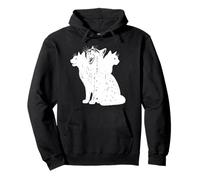 Chat à 3 têtes Vintage Grunge Alt Années 90 Halloween Goth Horror Sweat à Capuche