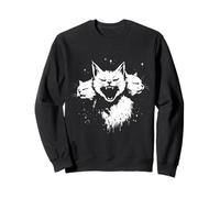 Chat à 3 têtes Vintage Grunge Alt Années 90 Halloween Goth Horror Sweatshirt