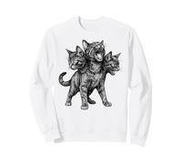 Chat à 3 têtes y2k Grunge Gothique Halloween Sweatshirt