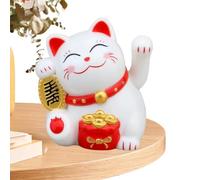 Chat à énergie Solaire, Chat Chinois Vif et Charmant, Bras oscillant Fengshui, Statue de Chat Maneki Neko