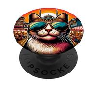 Chat à Istanbul Türkiye et Vacances Turques PopSockets PopGrip Adhésif
