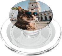 Chat à la Tour de Belem au Portugal, Lisbonne PopSockets PopGrip pour MagSafe
