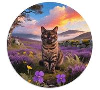 Chat à Queue Courte Circulaire Puzzle Convient pour Adultes Et Enfants 1000 Pièces Pets Mignons Fun Défiant Jeu Éducatif Unique Toy (67.5x67.5cm)