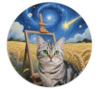 Chat à Queue Courte Circulaire Puzzles Convient pour Adultes Et Enfants 1000 Pièces Pets Mignons Fun Défiant Unique Toy (67.5x67.5cm)