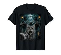 Chat à Selfie Amusant pour Halloween Zombie Apocalypse Chat Love T-Shirt