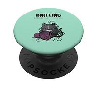 Chat à Tricoter Cozy Mystery Fiction Parce Que Le Meurtre est Une Erreur PopSockets PopGrip Adhésif