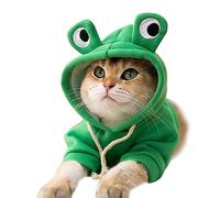 Chat Adorable Costume, élégant Mignon hodies de Chat Respirant Mignon de Grenouille Mignonne à Sweats à Capuche Costumes drôles pour Chatons Chiots (Big Eyed Frog in Costume M (8.8-12.1lb))