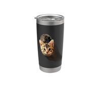 Chat adorable regardant vers le haut Gobelet isotherme en acier inoxydable double paroi