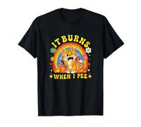 Chat Adulte inapproprié avec Inscription « It Burns When I Pee » T-Shirt