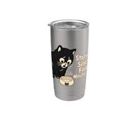 Chat affamé depuis cinq minutes Gobelet isotherme en acier inoxydable double paroi