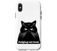 Chat agacé jugeant à Voix Haute Rolling Eyes Kawaii Cat Coque pour iPhone X/XS