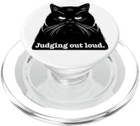 Chat agacé jugeant à Voix Haute Rolling Eyes Kawaii Cat PopSockets PopGrip pour MagSafe