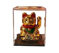 Chat Agitant | Figurine Solaire qui Salue,Maneki-neko à énergie solaire | Pour Bureau, Voiture, Maison, Commerce, Cadeau, Nouvel An Chinois, Emménagement, Salon