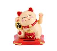 Chat Agitant, Maneki Neko, Chat Chanceux De La Fortune, Solaire Animé Mignon Chat Agitant Bonne Fortune Richesse Accueillant des Chats Feng Shui Home Display Car Decor(Jaune)