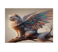 Chat Ailé Puzzle Mini 1000 Pièces pour Adultes | 38x26cm Carton, Décoration de la Maison, Découpe Précise, Cadeau Anniversaire, Jeu de Groupe