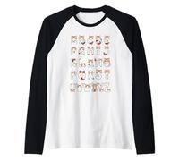 Chat Alphabet Hommes Femmes Enfants Chat Drôle Manche Raglan