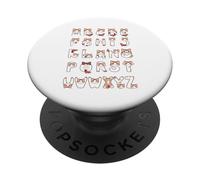 Chat Alphabet Hommes Femmes Enfants Chat Drôle PopSockets PopGrip Adhésif